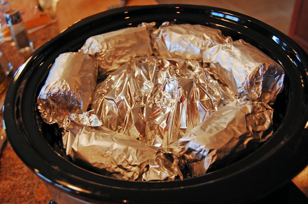 barbeque chicken dinner in slow cooker assembled