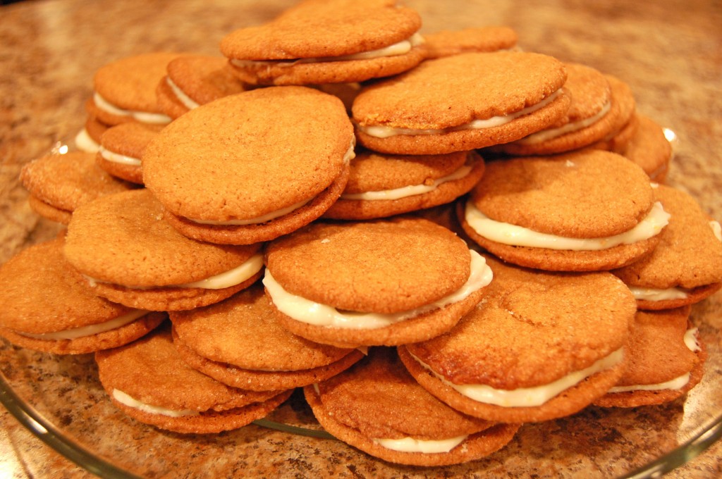 gingersnap sandwich cookies done