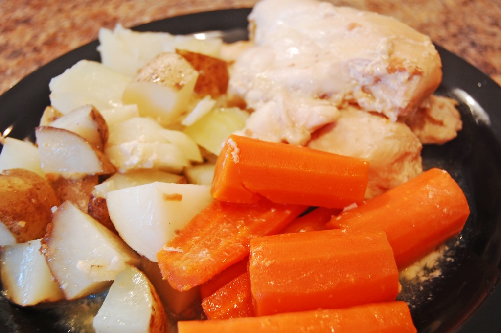 sunday chicken dinner in slow cooker done