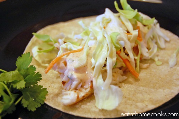 Fish Tacos with Chipotle Sour Cream Sauce