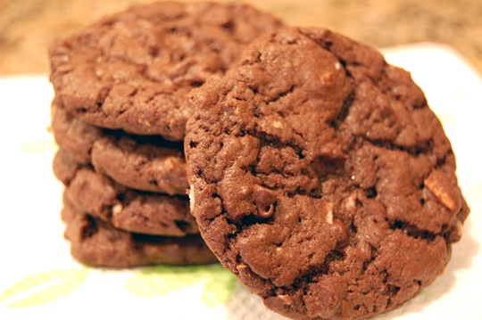 double chocolate coconut cake mix cookies done