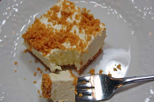 lemon cheesecake dessert slice
