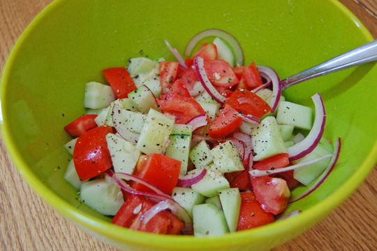 cucumber tomato salad done