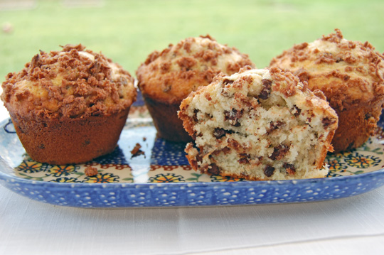 coconut chocolate chip muffins done