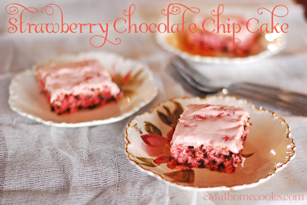strawberry chocolate chip cake done