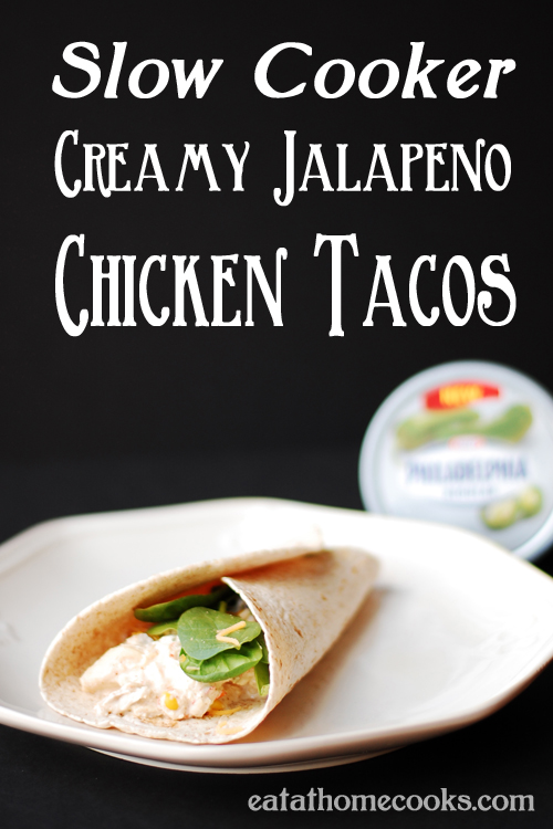 Slow Cooker Creamy Jalapeno Chicken Tacos
