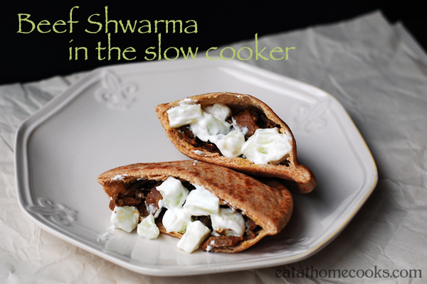beef shwarma in the slow cooker