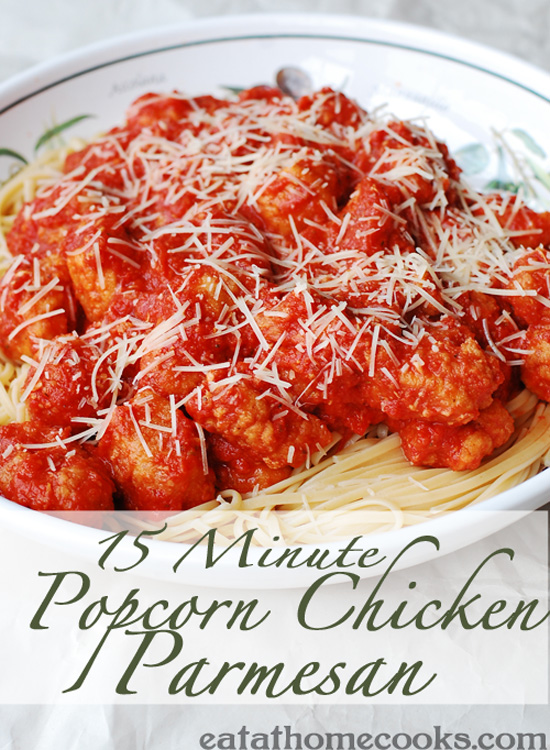 Popcorn Chicken Parmesan - 15 Minute Meal