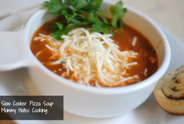 Slow Cooker Pizza Soup - Mommy Hates Cooking
