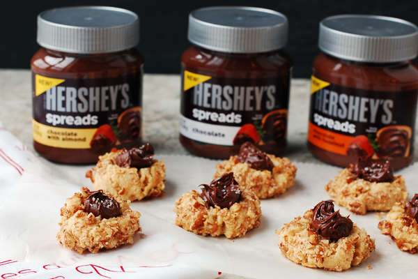 Thumbprint cookies with Hershey's Spreads