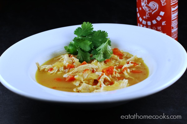 Easy Slow Cooker Thai Chicken Curry Soup - Eat at Home