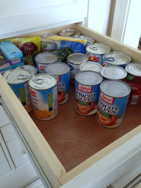 pantry canned fruit drawer