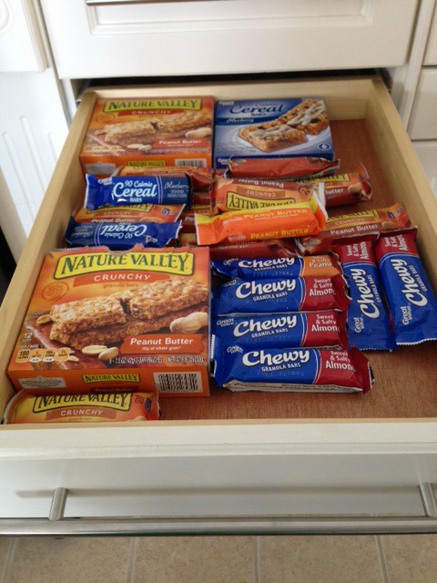 pantry granola bar drawer