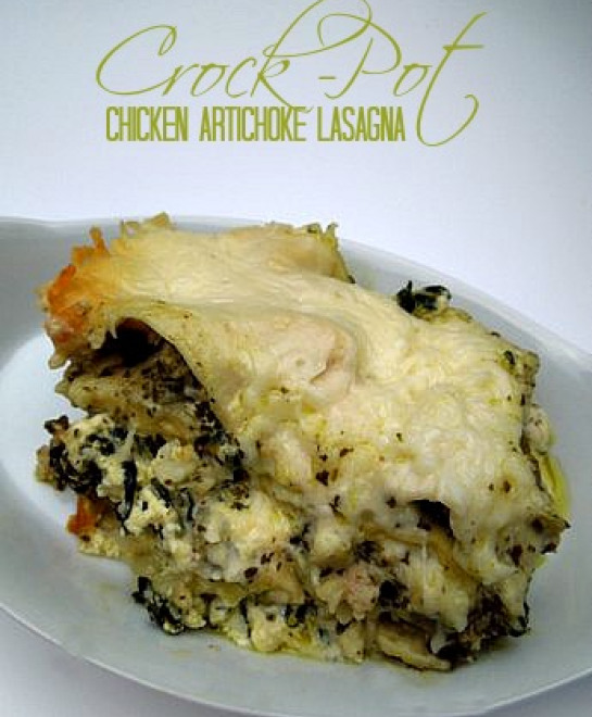 Crockpot-Chicken-Arichoke-Lasagna-backtoschoolweek-spinach-lasagna-chicken-artichokes-slowcooker