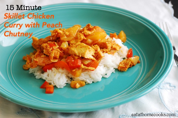 Skillet Chicken Curry with Peach Chutney