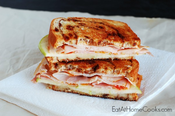 Grilled Ham and Apple Sandwich with Peach Chutney