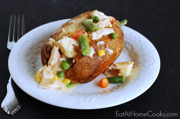 Creamy Chicken and Vegetable Topped Baked Potatoes