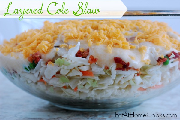 Layered cole slaw – perfect for potlucks and family gatherings