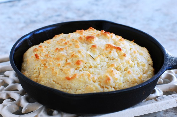 Rosemary Goat Cheese Skillet biscuit