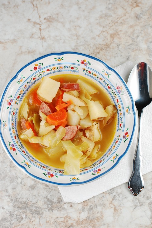 Rustic irish potato and cabbage soup – for the slow cooker or stove top