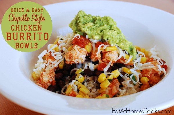 Quick and easy Chipotle Style Chicken Burrito Bowls