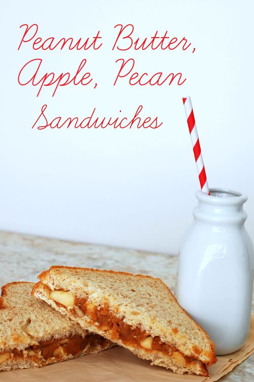 Peanut Butter, Apple, Pecan Sandwiches