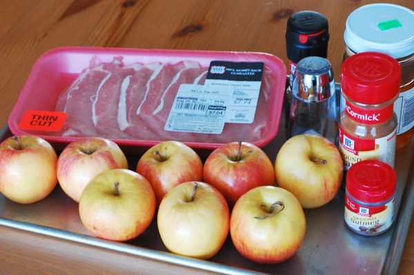 Pork Chops and Apples Sheet Pan Dinner ingr