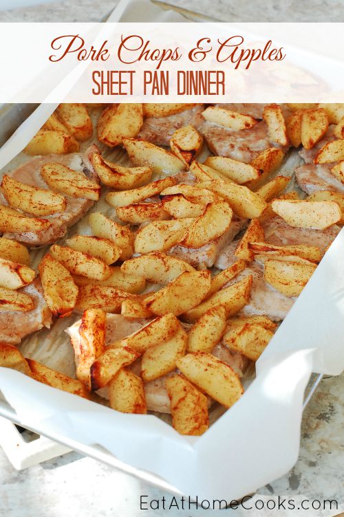 Pork Chops and Apples Sheet Pan Dinner - perfect for fall!