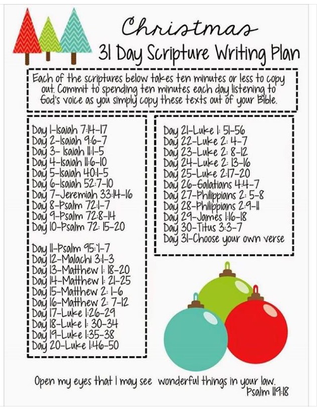 december scripture writing plan